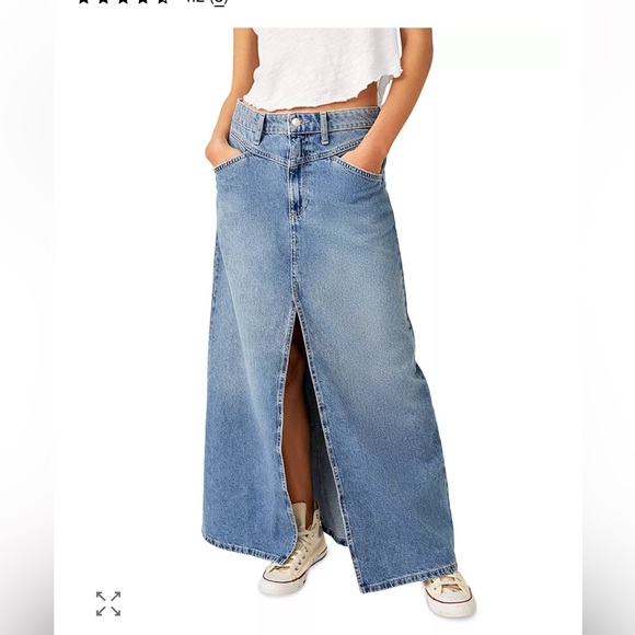 We The Free Come As You Are Denim Maxi Skirt NWT size 4 - Picture 8 of 13